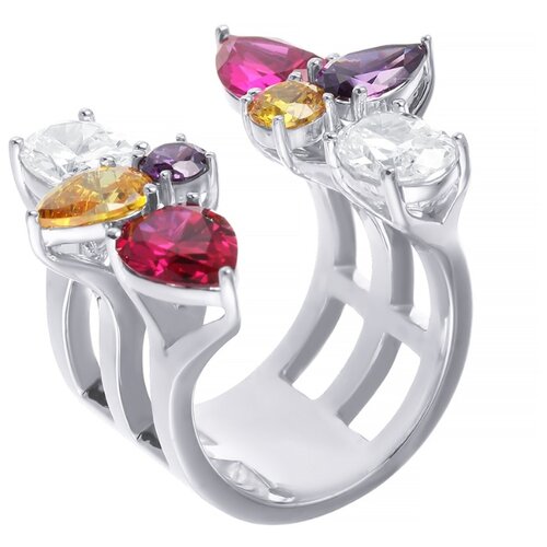 фото Кольца джей ви серебряное кольцо с кубическим цирконием, рубином