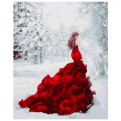 фото Картина по номерам цветной "огненное платье", 40x50 см