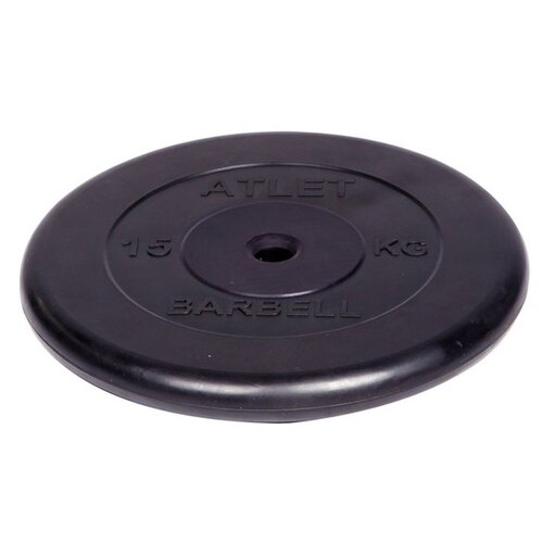 фото Диск обрезиненный barbell d 26 мм черный 15,0 кг atlet mb barbell