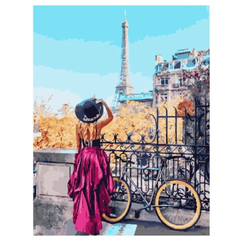 фото Картина по номерам paintboy pk 30072 парижский велосипед 40x50см