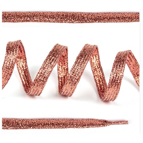 фото Шнурки плоские, металлизированные, 10 мм, 100 см, цвет: персиковый, 50 комплектов китай
