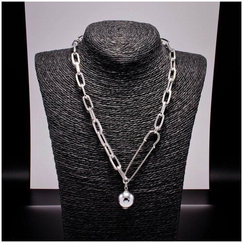 фото Бижу колье-ожерелье, серебрянная цепь с подвеской, 1 шт sweet home