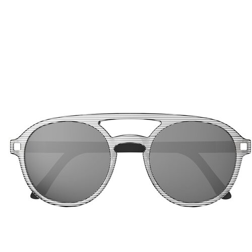 фото Солнцезащитные очки ki et la, авиаторы, оправа: пластик, серый