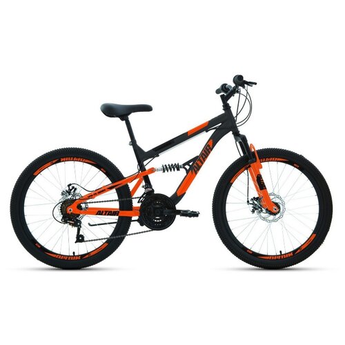 фото Велосипед altair mtb fs 24 disc (24" 18 ск. рост 15") 2020-2021, темно- серый/оранжевый, rbkt1f14e005