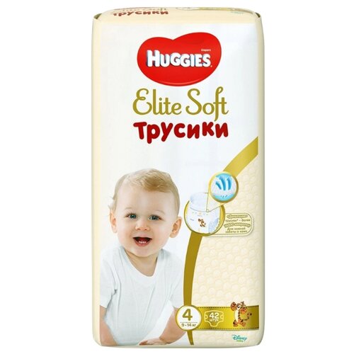 фото Huggies elite soft трусики 4 (9-14 кг) cn 42 шт.