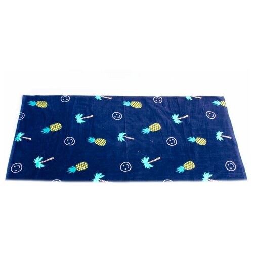 фото Махрово-велюровое пляжное полотенце синее, размер 130х70 china dans