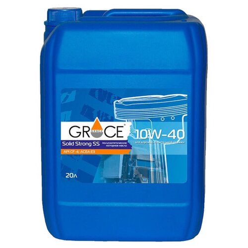 фото Полусинтетическое моторное масло grace lubricants solid strong ss 10w-40, 20 л