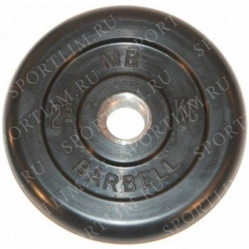 фото 2.5 кг диск (блин) mb barbell (черный) 31 мм. sportlim