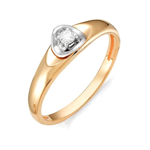 фото Master brilliant золотое кольцо из белого золота с бриллиантом 1-105-992, размер 17