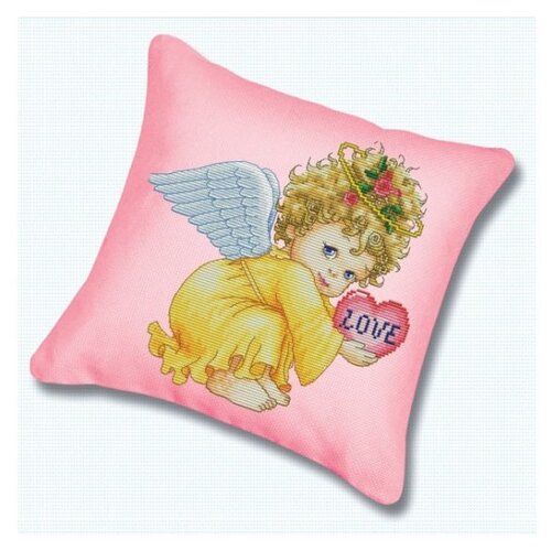 фото Набор для вышивания. подушка "маленький ангел" (канва розовая) белоснежка