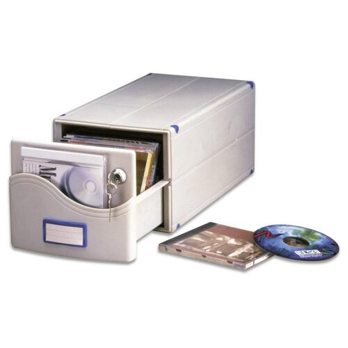 фото Бокс для cd/dvd дисков на 30 шт, замок, profioffice, серый, мв-30sl