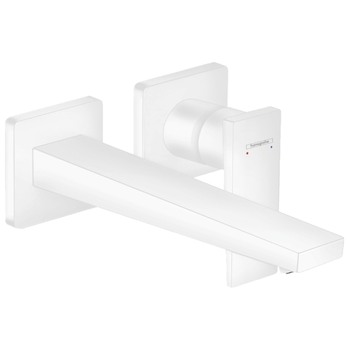 фото Смеситель для раковины (умывальника) hansgrohe metropol 32526700 однорычажный встраиваемый матовый белый