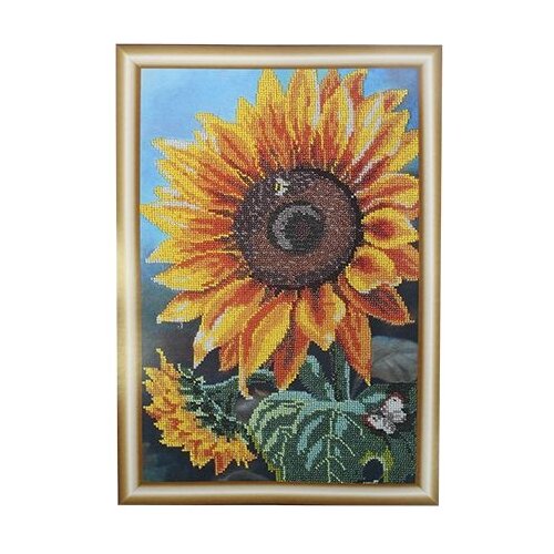 фото Hobby & pro набор для вышивания бисером цветок солнца 25 х 39 см (бн-3122)