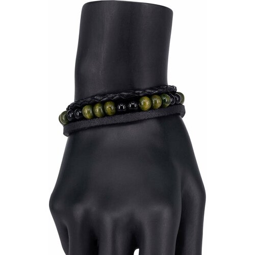 фото Браслет otokodesign, размер 19 см, зеленый, коричневый