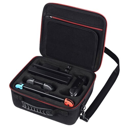фото Чехол-сумка-бокс mypads для nintendo switch с отделением для дополнительных аксессуаров черный