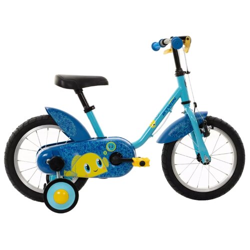 фото Детский велосипед b'twin ocean 500 14 голубой/синий (требует финальной сборки)