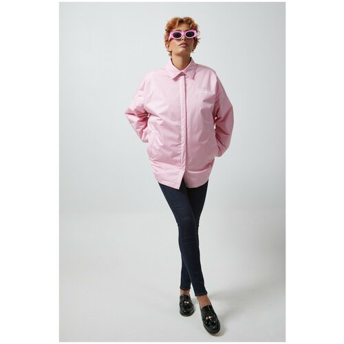 фото  куртка gertrude + gaston, демисезон/зима, средней длины, силуэт свободный, карманы, размер 46, розовый