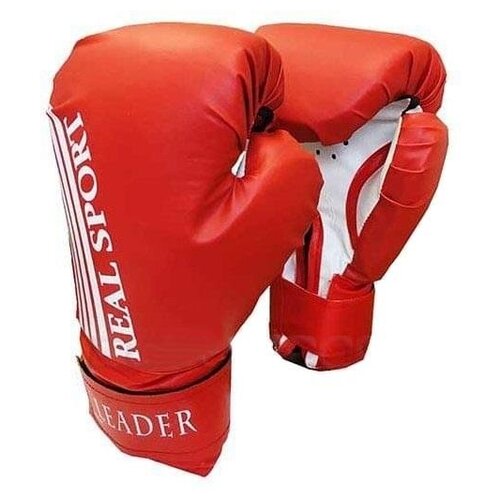 фото Боксерские перчатки realsport leader красный 8 oz