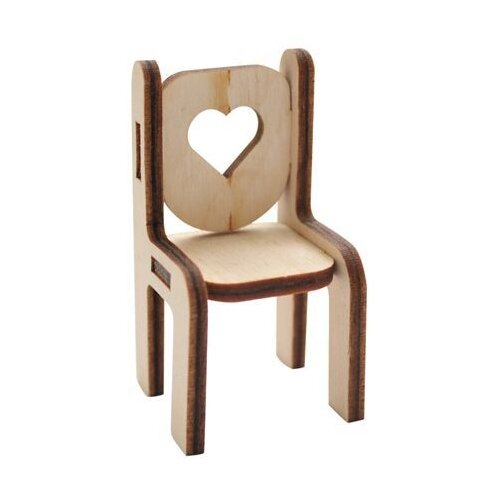 фото Astra & craft деревянная заготовка для декорирования "стул с сердцем" l-506 бежевый