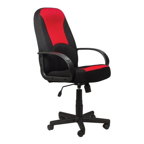 фото Компьютерное кресло brabix city ex-512 для руководителя, обивка: текстиль, цвет: черный/красный