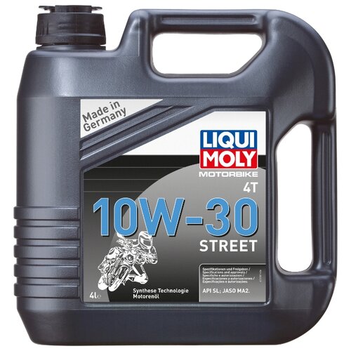 фото Полусинтетическое моторное масло liqui moly motorbike 4t 10w-30 street, 4 л