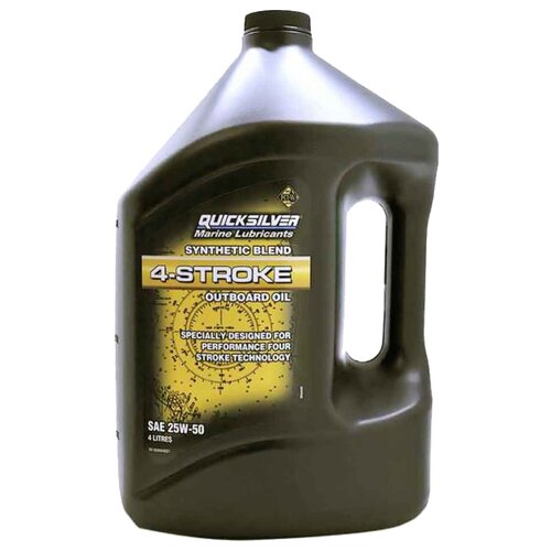 фото Полусинтетическое моторное масло quicksilver 4-stroke synthetic blend marine 25w-50, 4 л
