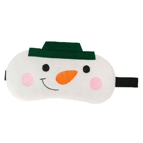 фото Маска для сна сима-ленд снеговик 3594084, белый/зеленый/оранжевый/розовый/черный