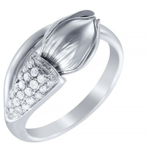 фото Jv кольцо из белого золота 585 пробы с бриллиантами aas-3783r-2-ko-wg, размер 17.75