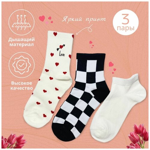 фото Носки женские набор 3 пар. унисекс носочки короткие туркан socks