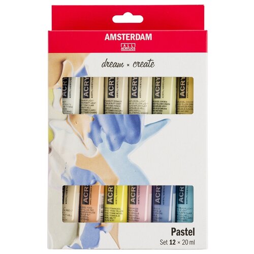 фото Royal talens набор акриловых красок amsterdam standard pastel 12 туб по 20мл в картонной упаковке