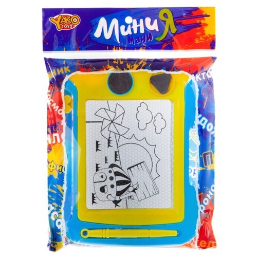 фото Доска для рисования детская yako минимания (м6357) голубой/желтый/белый