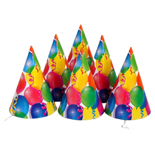 фото Страна карнавалия колпак бумажный "праздник", шарики и серпантин, 6 шт. (2302943) (6 шт.) зеленый/желтый/красный