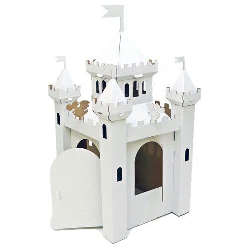 фото Домик картонный папа сказочный замок, белый