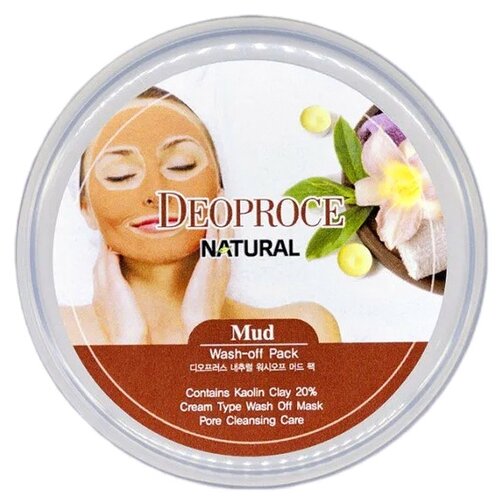 фото Deoproce маска natural mud wash-off pack глиняная, 100 г