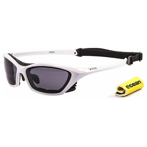 фото Спортивные очки ocean lake garda глянцевые белые / черные линзы