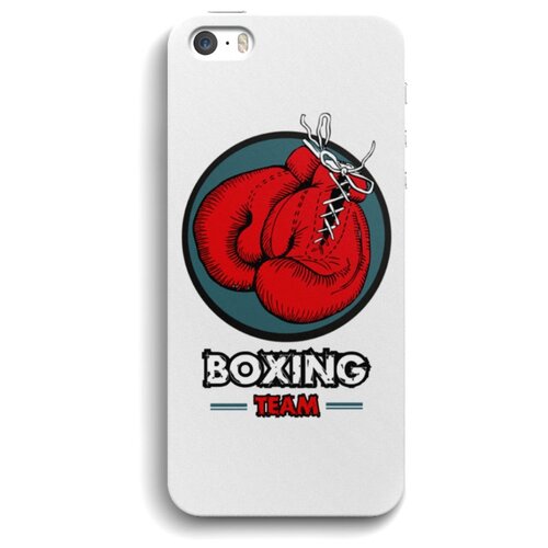 фото Чехол для iphone 5/5s/se "boxing team", белый exsport