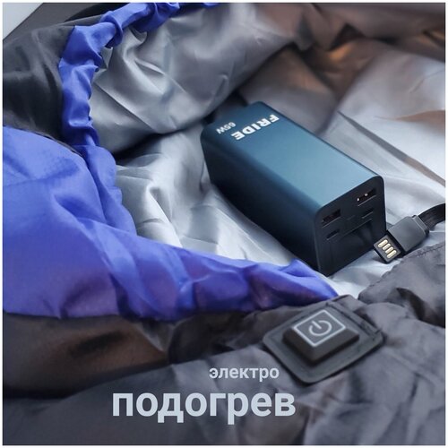 фото Спальный мешок утепленный с электро подогревом от usb power bank fride