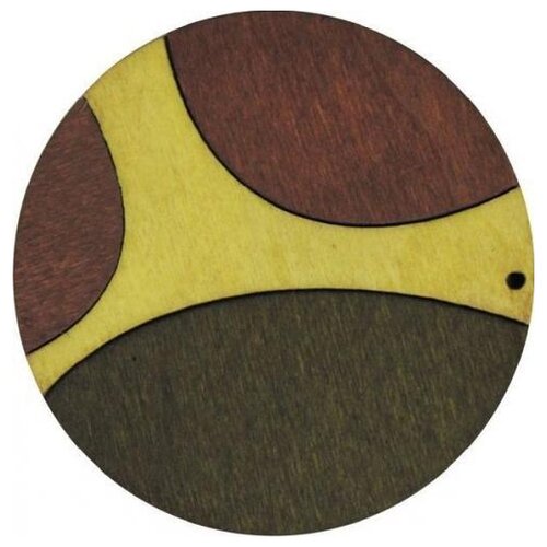 фото Декоративная деревянная подвеска "круг", 59 мм, цвет: 2175-02, арт. 7701018 astra & craft