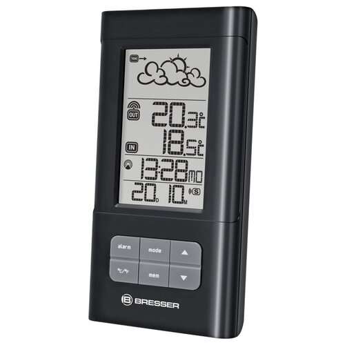 фото Метеостанция bresser temeotrend lb, термодатчик, часы, будильник, календарь, черный, 73263
