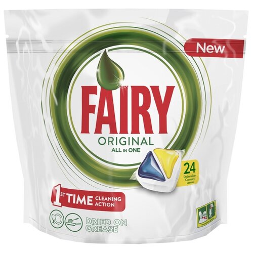 фото Fairy Original All in 1 капсулы (лимон) для посудомоечной машины 24 шт.