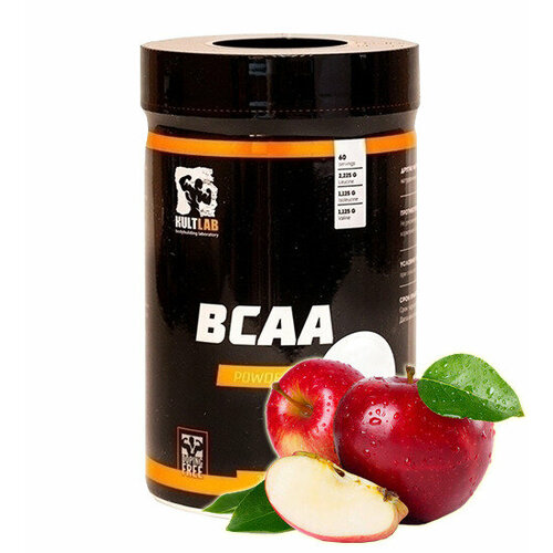 фото Kultlab bcaa, яблоко, 300 гр, 2:1:1 / культлаб аминокислоты бцаа.