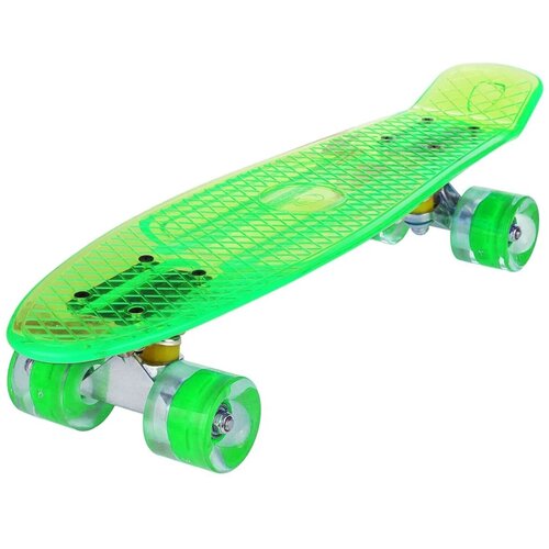 фото Детский скейтборд, пенниборд со светящейся декой, oubaoloon, 56*15см, зеленый