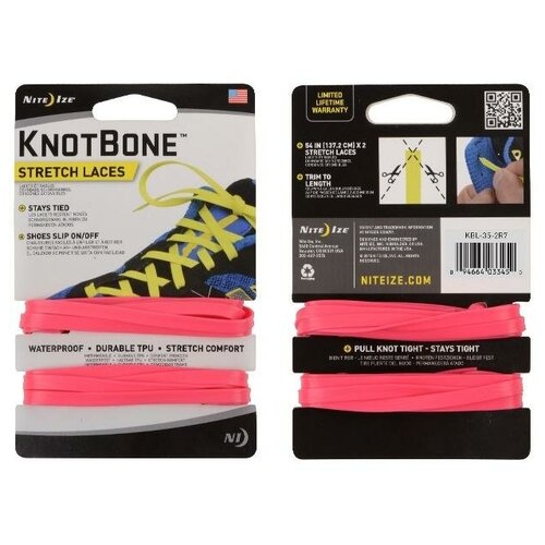 фото Шнурки nite ize knotbone stretch laces neon pink