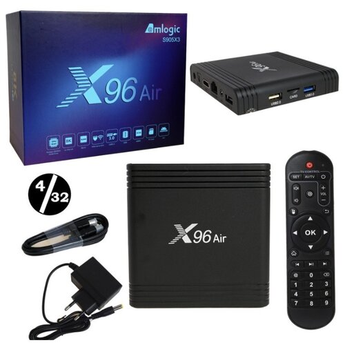 Медиа-приставка X96 Air - 4Gb/32Gb Android 9,0 Медиаплеер Smart tv IPTV OTT приставка 4K HD H.265 медиаплеер smart tv a95x z2 4 32gb черный