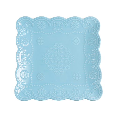 фото Доляна тарелка сьюзен 20×20 см голубой