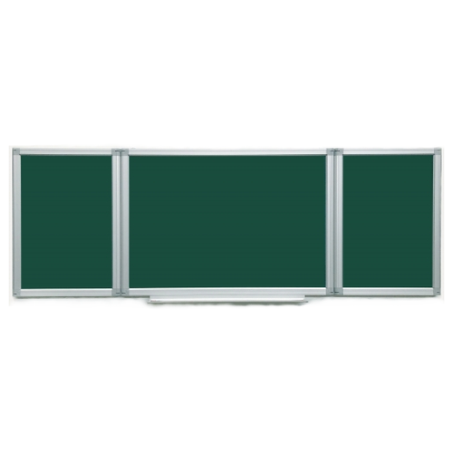 фото Доска 3-элементная магнитная меловая boardsys premium 100х300 см, полимерное антибликовое покрытие, алюминиевый премиум профиль