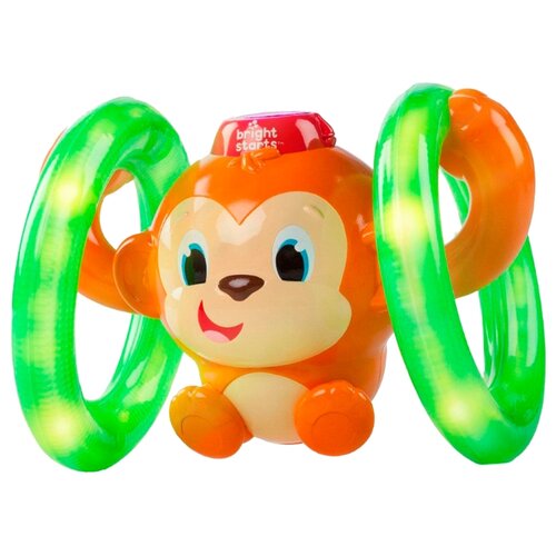фото Интерактивная развивающая игрушка bright starts музыкальная обезьянка на кольцах оранжевый/зеленый