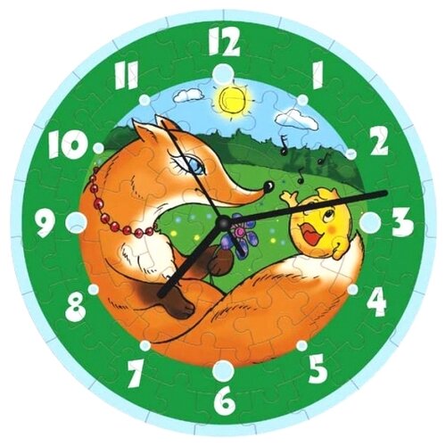 фото Часы-пазл умная бумага часы колобок (126-05), 61 дет.