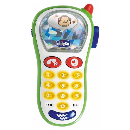 фото Интерактивная развивающая игрушка chicco музыкальный телефон с фотокамерой белый