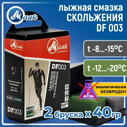 фото Парафин для лыж / лыжная мазь скольжения ancor sport дф-003, 2 шт. 80 г. t (-8-15c) (-12-20c) церезин и графит маяк